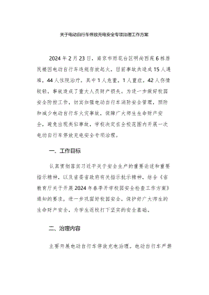 关于电动自行车停放充电安全专项治理工作方案.docx