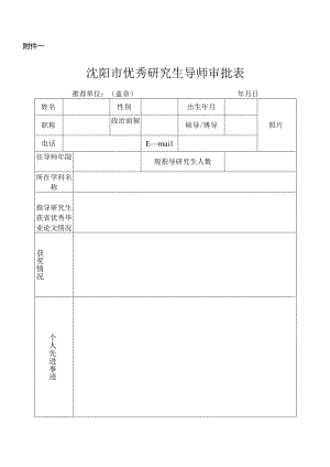 2015年度沈阳市导师、管理工作者、研究生评优附件.docx