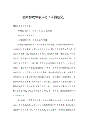 团拜会致辞怎么写（3篇范文）.docx