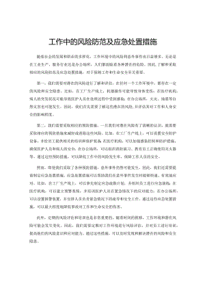 工作中的风险防范及应急处置措施.docx