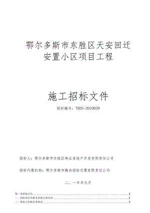 某安置小区项目工程施工招标文件.docx