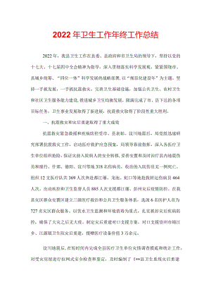 2022年卫生工作年终工作总结.docx