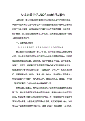 乡镇党委书记2023年度述法报告.docx