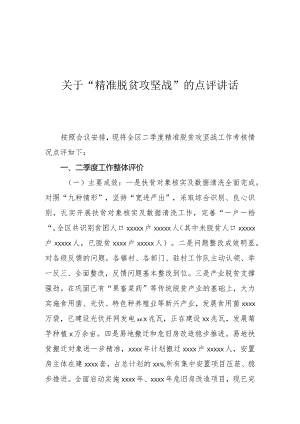 王亚珍同志关于“精准脱贫攻坚战”的点评讲话.docx
