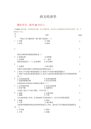 2024电大职业技能实训形成性考核西方经济学(工商管理)答案.docx
