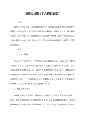 磁铁公司加工合理化建议.docx