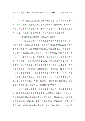 党组书记履行法治建设第一责任人述法报告.docx