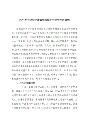 （2篇）2024年书记统计造假专题民主生活会发言提纲心得体会.docx
