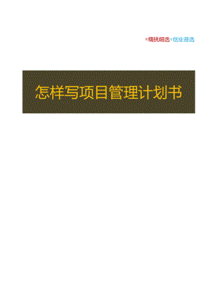 编写项目管理计划书的技巧.docx