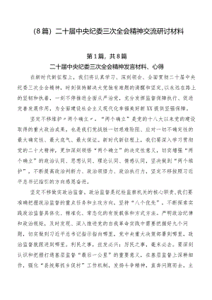 （8篇）二十届中央纪委三次全会精神交流研讨材料.docx