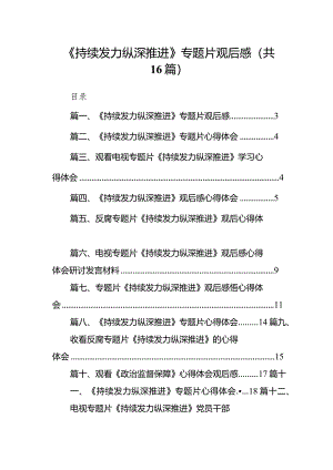 《持续发力纵深推进》专题片观后感(16篇合集).docx