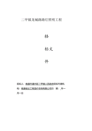 路灯照明工程招投标书范本.docx