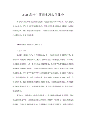 2024大学生顶岗实习心得体会.docx