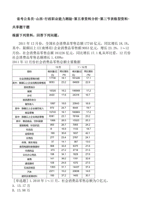 省考公务员-山西-行政职业能力测验-第五章资料分析-第三节表格型资料-.docx