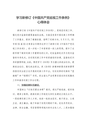学习新修订《中国共产党巡视工作条例》心得体会交流发言十八篇.docx