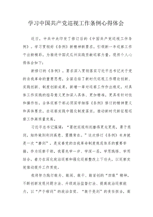 电力公司党员干部学习《中国共产党巡视工作条例》个人心得体会 （合计6份）.docx