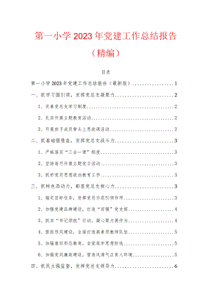 第一小学2023年党建工作总结报告（精编）.docx