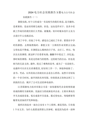 2024电力社会实践报告范文精选.docx