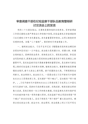 研讨发言：纪检监察干部队伍教育整顿交流材料（审查调查干部）.docx