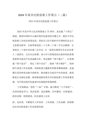 2024年某市纪检监察工作要点(二篇).docx