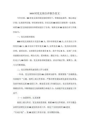 XXX村党支部自评报告范文.docx