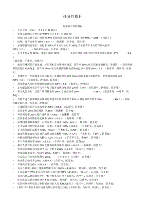 等级医院评审各科任务性指标.docx
