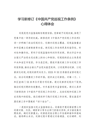学习新修订中国共产党巡视工作条例(2024版)心得体会十八篇.docx