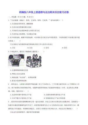 统编版八年级上册道德与法治期末综合复习试卷（Word版含答案）.docx