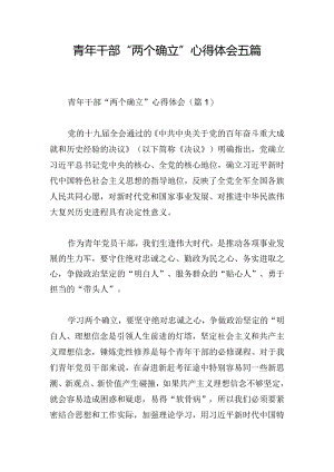 青年干部“两个确立”心得体会五篇.docx