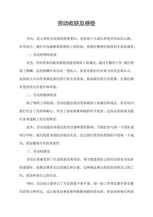劳动收获及感受.docx