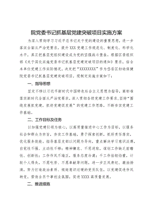 院党委书记抓基层党建突破项目实施方案.docx