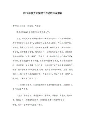 2023年度支部党建工作述职评议报告.docx