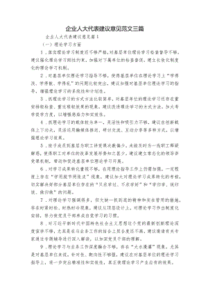 企业人大代表建议意见范文三篇.docx