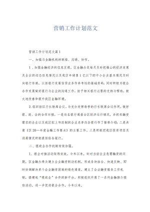 营销工作计划范文.docx
