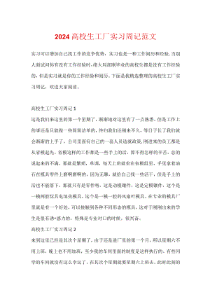 2024大学生工厂实习周记范文.docx