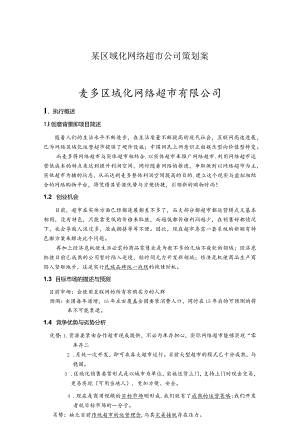 某区域化网络超市公司策划案.docx