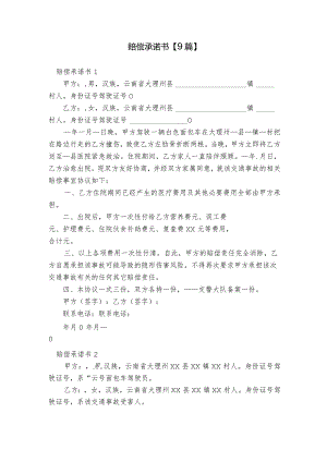 赔偿承诺书【9篇】.docx