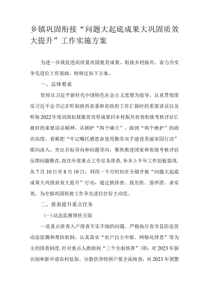 乡镇巩固衔接“问题大起底成果大巩固质效大提升”工作实施方案.docx