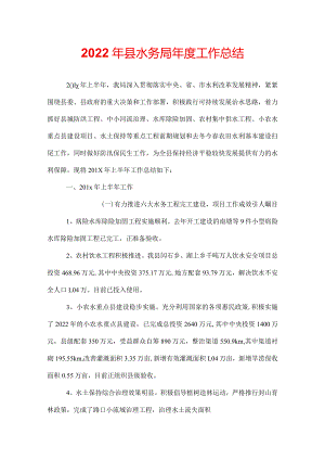 2022年县水务局年度工作总结.docx
