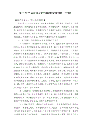 关于2023年乡镇人大主席述职述廉报告【三篇】.docx