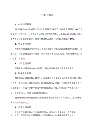 河南省高校毕业生自主创业政策（2024年）.docx