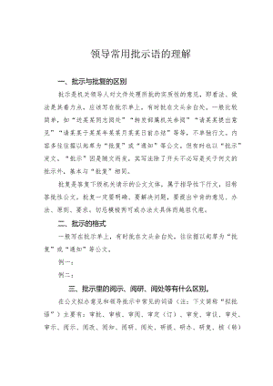 领导常用批示语的理解.docx