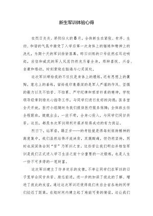 新生军训体验心得.docx