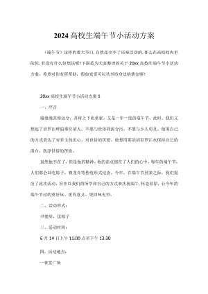 2024大学生端午节小活动方案.docx