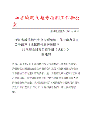 浙江省城镇燃气非居民用户用气安全日常自查手册（试行）2024.docx