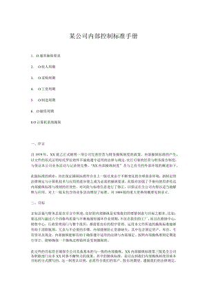 某公司内部控制标准手册.docx