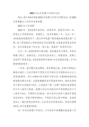 2023年企业党建工作报告总结.docx