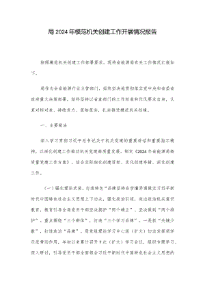 局2024年模范机关创建工作开展情况报告.docx