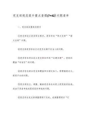 党支部规范提升重点查摆（7+42）问题清单.docx