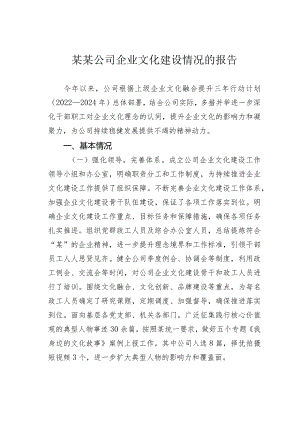 某某公司企业文化建设情况的报告.docx